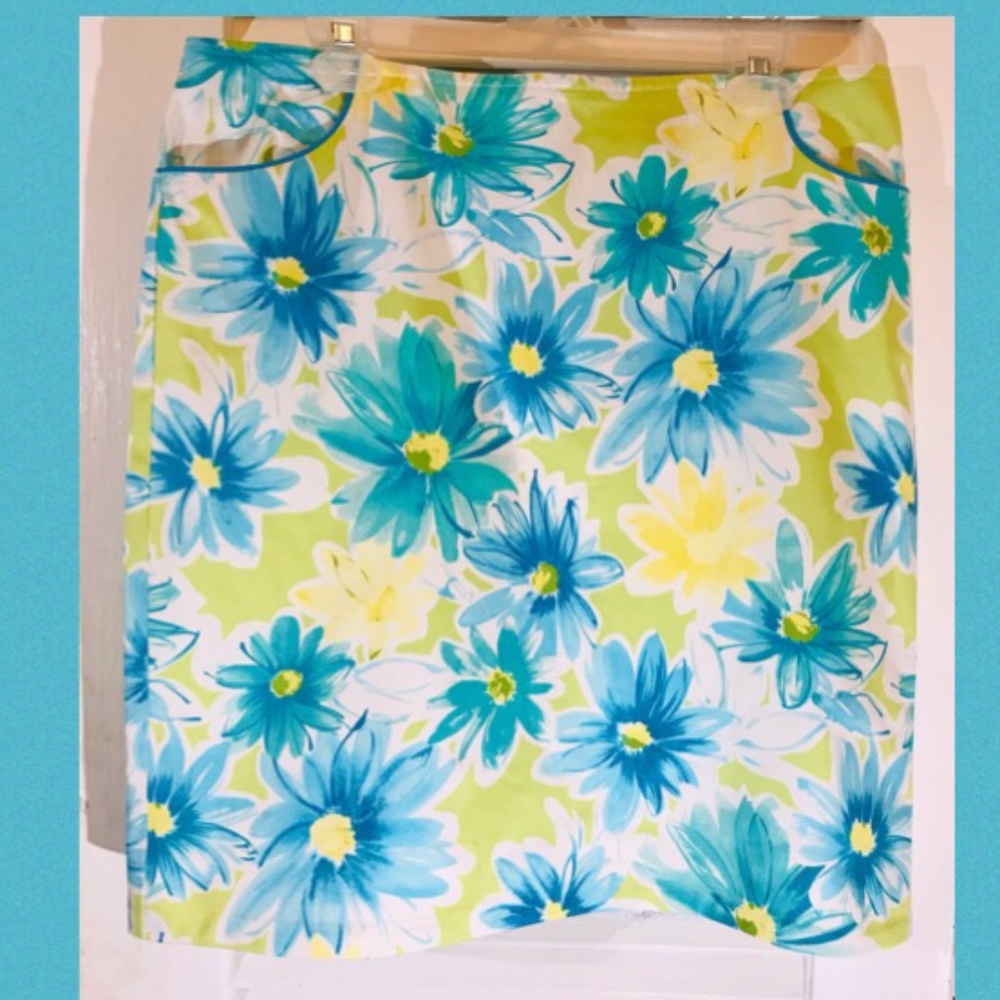 Pierre Cardin Floral Print Straight Pencil Skirt
